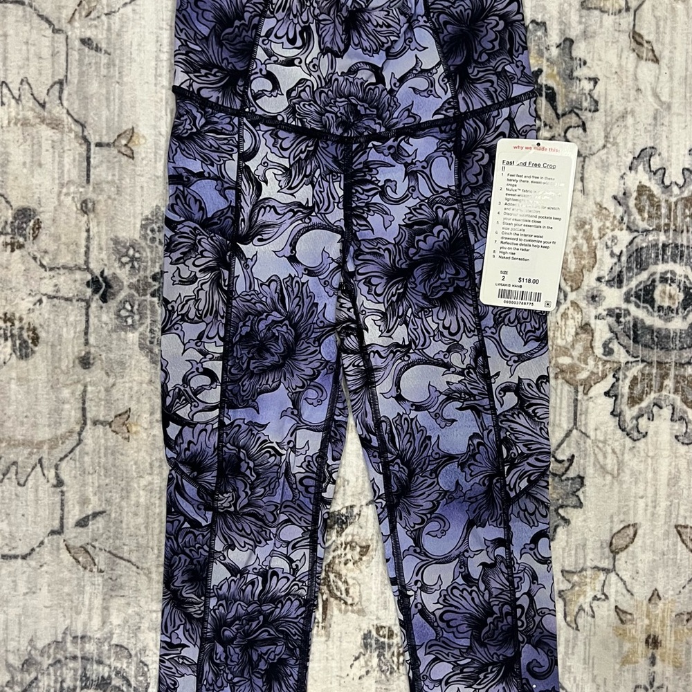 Lululemon Size 2 Fast and Free Crop II